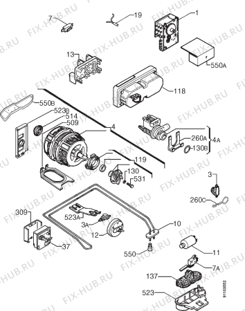 Взрыв-схема посудомоечной машины Aeg FAV5041 - Схема узла Electrical equipment 268